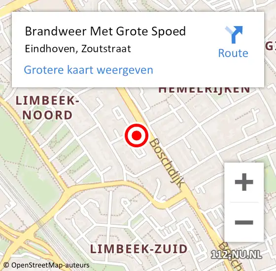 Locatie op kaart van de 112 melding: Brandweer Met Grote Spoed Naar Eindhoven, Zoutstraat op 8 juli 2024 21:09