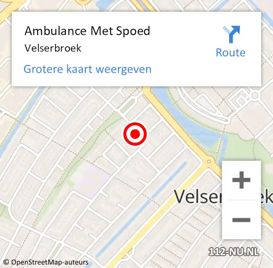 Locatie op kaart van de 112 melding: Ambulance Met Spoed Naar Velserbroek op 8 juli 2024 21:31