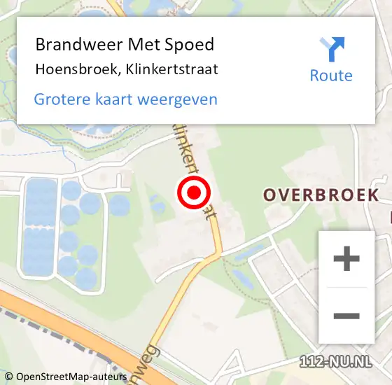 Locatie op kaart van de 112 melding: Brandweer Met Spoed Naar Hoensbroek, Klinkertstraat op 8 juli 2024 21:51