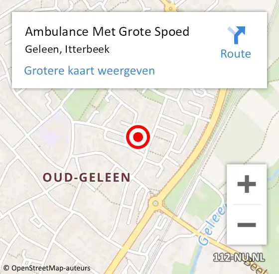 Locatie op kaart van de 112 melding: Ambulance Met Grote Spoed Naar Geleen, Itterbeek op 12 oktober 2014 12:12