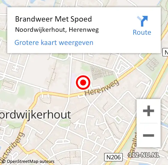 Locatie op kaart van de 112 melding: Brandweer Met Spoed Naar Noordwijkerhout, Herenweg op 8 juli 2024 22:36