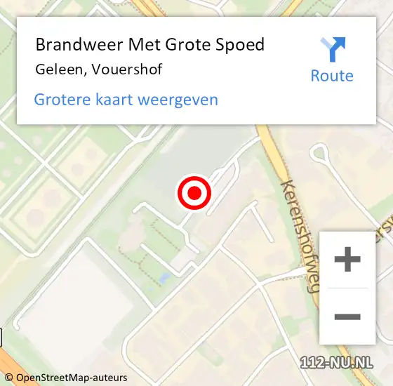 Locatie op kaart van de 112 melding: Brandweer Met Grote Spoed Naar Geleen, Vouershof op 8 juli 2024 23:15