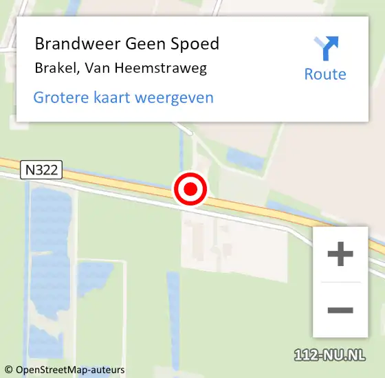 Locatie op kaart van de 112 melding: Brandweer Geen Spoed Naar Brakel, Van Heemstraweg op 9 juli 2024 00:20