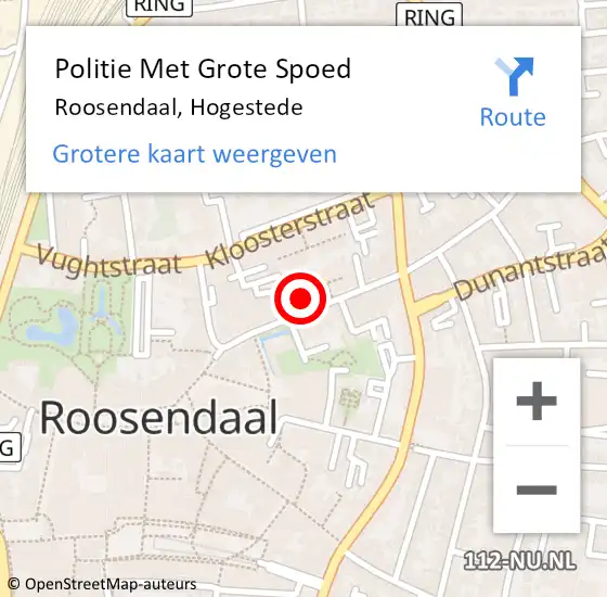 Locatie op kaart van de 112 melding: Politie Met Grote Spoed Naar Roosendaal, Hogestede op 9 juli 2024 00:33