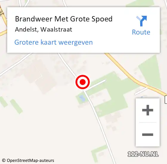 Locatie op kaart van de 112 melding: Brandweer Met Grote Spoed Naar Andelst, Waalstraat op 9 juli 2024 02:48