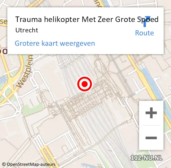 Locatie op kaart van de 112 melding: Trauma helikopter Met Zeer Grote Spoed Naar Utrecht op 9 juli 2024 04:13
