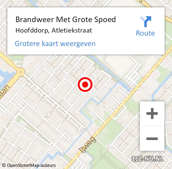 Locatie op kaart van de 112 melding: Brandweer Met Grote Spoed Naar Hoofddorp, Atletiekstraat op 9 juli 2024 06:18