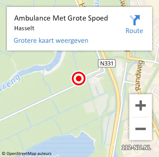 Locatie op kaart van de 112 melding: Ambulance Met Grote Spoed Naar Hasselt op 9 juli 2024 07:58