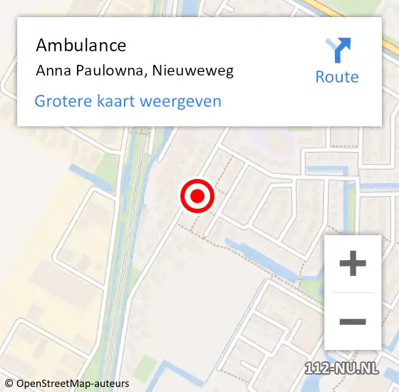 Locatie op kaart van de 112 melding: Ambulance Anna Paulowna, Nieuweweg op 9 juli 2024 08:32