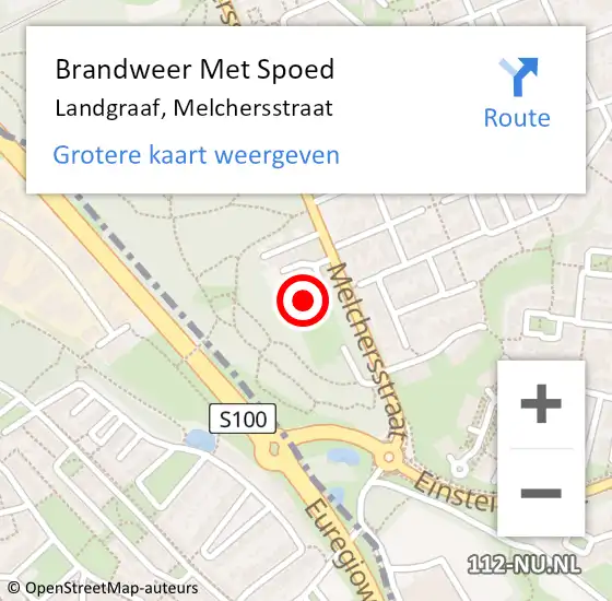 Locatie op kaart van de 112 melding: Brandweer Met Spoed Naar Landgraaf, Melchersstraat op 9 juli 2024 08:36