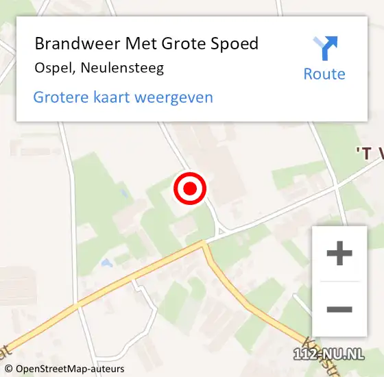 Locatie op kaart van de 112 melding: Brandweer Met Grote Spoed Naar Ospel, Neulensteeg op 9 juli 2024 08:37