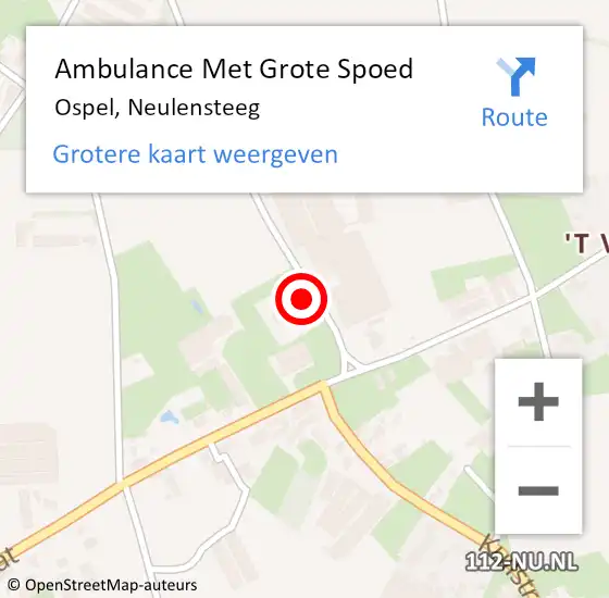 Locatie op kaart van de 112 melding: Ambulance Met Grote Spoed Naar Ospel, Neulensteeg op 9 juli 2024 08:38