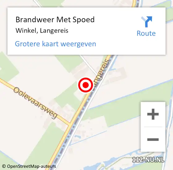 Locatie op kaart van de 112 melding: Brandweer Met Spoed Naar Winkel, Langereis op 9 juli 2024 09:19