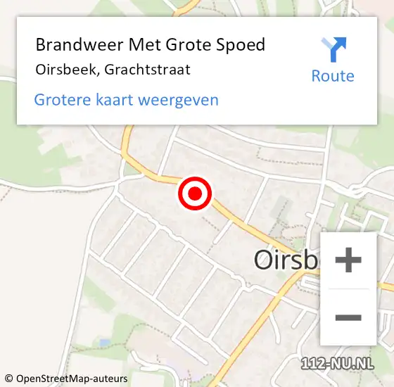 Locatie op kaart van de 112 melding: Brandweer Met Grote Spoed Naar Oirsbeek, Grachtstraat op 9 juli 2024 09:25