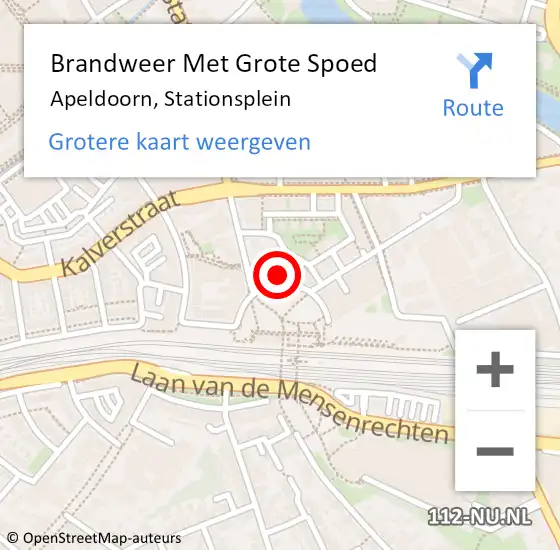 Locatie op kaart van de 112 melding: Brandweer Met Grote Spoed Naar Apeldoorn, Stationsplein op 9 juli 2024 10:00