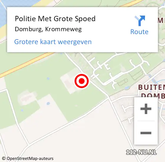 Locatie op kaart van de 112 melding: Politie Met Grote Spoed Naar Domburg, Krommeweg op 9 juli 2024 10:04