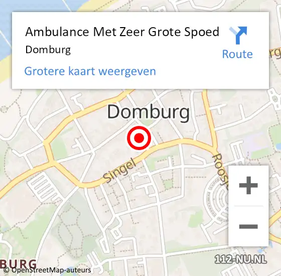 Locatie op kaart van de 112 melding: Ambulance Met Zeer Grote Spoed Naar Domburg op 9 juli 2024 10:05