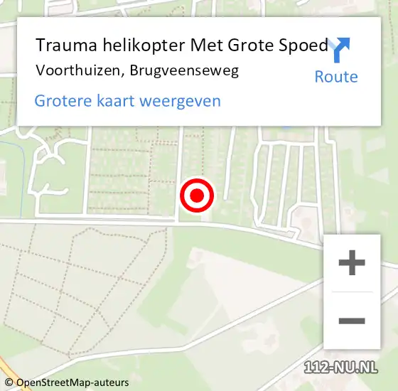 Locatie op kaart van de 112 melding: Trauma helikopter Met Grote Spoed Naar Voorthuizen, Brugveenseweg op 9 juli 2024 10:06