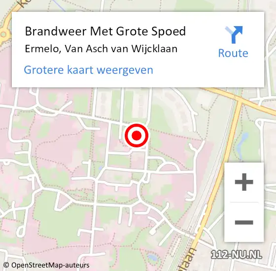 Locatie op kaart van de 112 melding: Brandweer Met Grote Spoed Naar Ermelo, Van Asch van Wijcklaan op 9 juli 2024 10:59