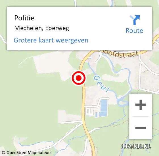 Locatie op kaart van de 112 melding: Politie Mechelen, Eperweg op 9 juli 2024 11:05