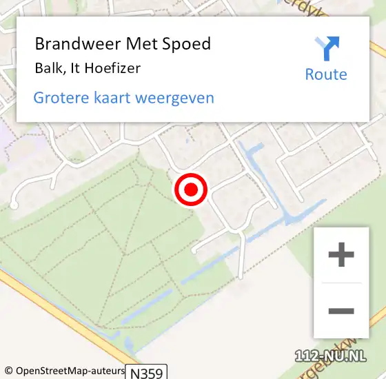 Locatie op kaart van de 112 melding: Brandweer Met Spoed Naar Balk, It Hoefizer op 9 juli 2024 11:44