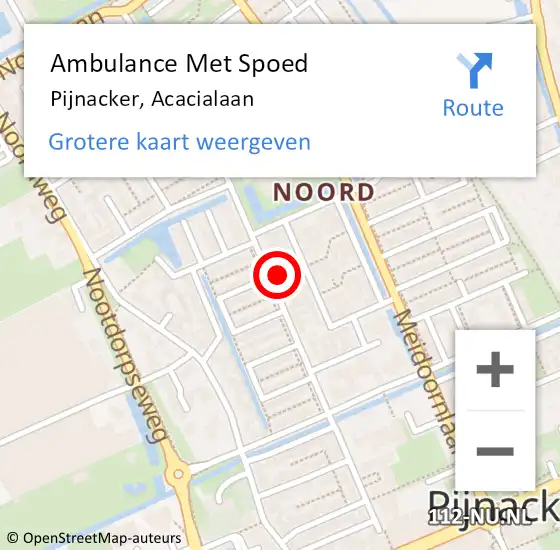 Locatie op kaart van de 112 melding: Ambulance Met Spoed Naar Pijnacker, Acacialaan op 9 juli 2024 11:54