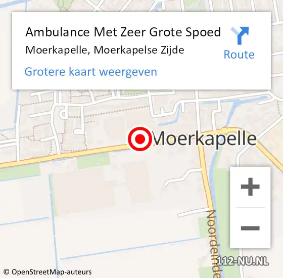 Locatie op kaart van de 112 melding: Ambulance Met Zeer Grote Spoed Naar Moerkapelle, Moerkapelse Zijde op 9 juli 2024 12:09