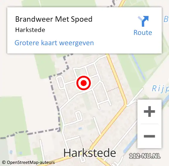 Locatie op kaart van de 112 melding: Brandweer Met Spoed Naar Harkstede op 12 oktober 2014 13:23