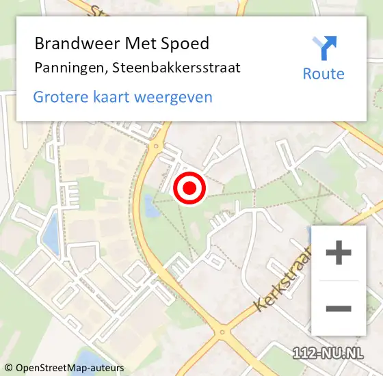 Locatie op kaart van de 112 melding: Brandweer Met Spoed Naar Panningen, Steenbakkersstraat op 9 juli 2024 12:16