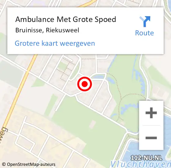 Locatie op kaart van de 112 melding: Ambulance Met Grote Spoed Naar Bruinisse, Riekusweel op 12 oktober 2014 13:28