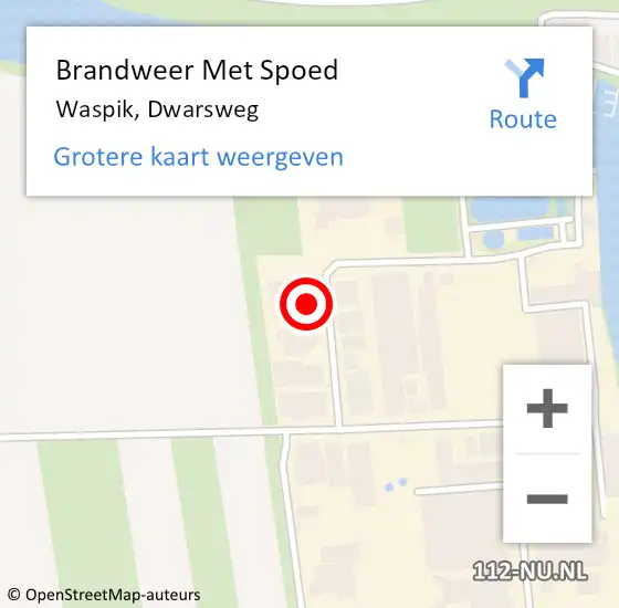 Locatie op kaart van de 112 melding: Brandweer Met Spoed Naar Waspik, Dwarsweg op 9 juli 2024 12:57