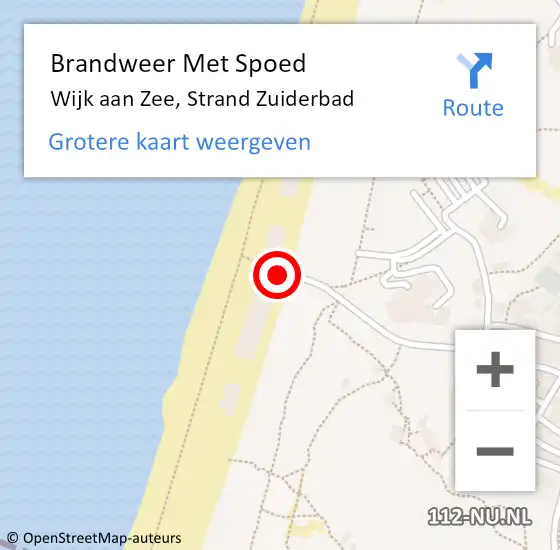 Locatie op kaart van de 112 melding: Brandweer Met Spoed Naar Wijk aan Zee, Strand Zuiderbad op 9 juli 2024 13:53