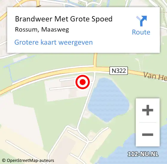 Locatie op kaart van de 112 melding: Brandweer Met Grote Spoed Naar Rossum, Maasweg op 9 juli 2024 14:16