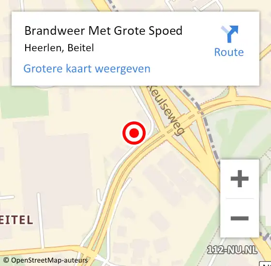 Locatie op kaart van de 112 melding: Brandweer Met Grote Spoed Naar Heerlen, Beitel op 9 juli 2024 14:19