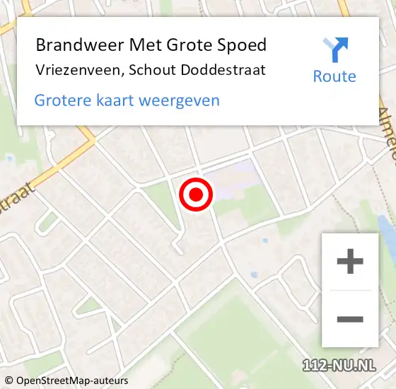 Locatie op kaart van de 112 melding: Brandweer Met Grote Spoed Naar Vriezenveen, Schout Doddestraat op 9 juli 2024 14:22