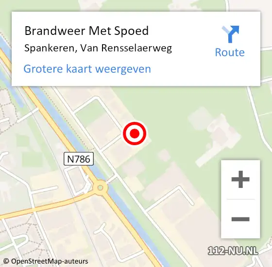 Locatie op kaart van de 112 melding: Brandweer Met Spoed Naar Spankeren, Van Rensselaerweg op 9 juli 2024 14:34