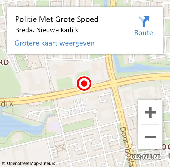 Locatie op kaart van de 112 melding: Politie Met Grote Spoed Naar Breda, Nieuwe Kadijk op 9 juli 2024 14:39