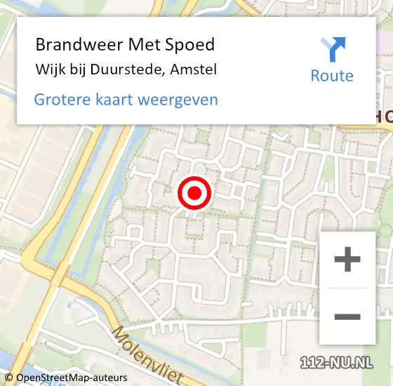 Locatie op kaart van de 112 melding: Brandweer Met Spoed Naar Wijk bij Duurstede, Amstel op 9 juli 2024 14:47