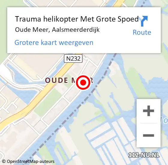 Locatie op kaart van de 112 melding: Trauma helikopter Met Grote Spoed Naar Oude Meer, Aalsmeerderdijk op 9 juli 2024 15:08