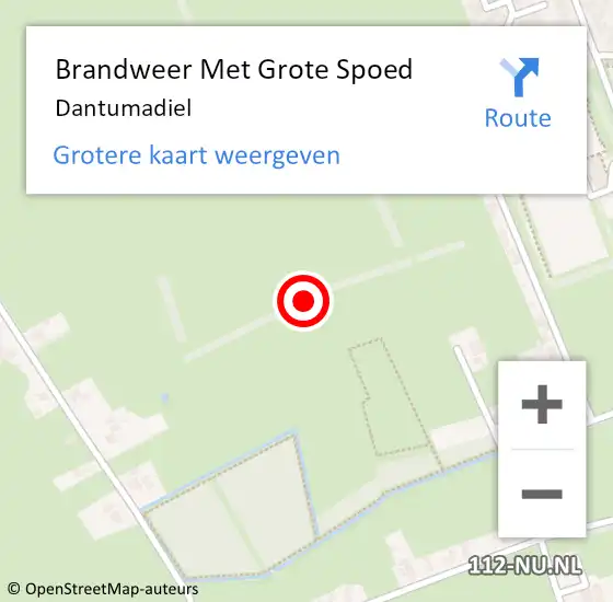 Locatie op kaart van de 112 melding: Brandweer Met Grote Spoed Naar Damwoude op 9 juli 2024 15:22