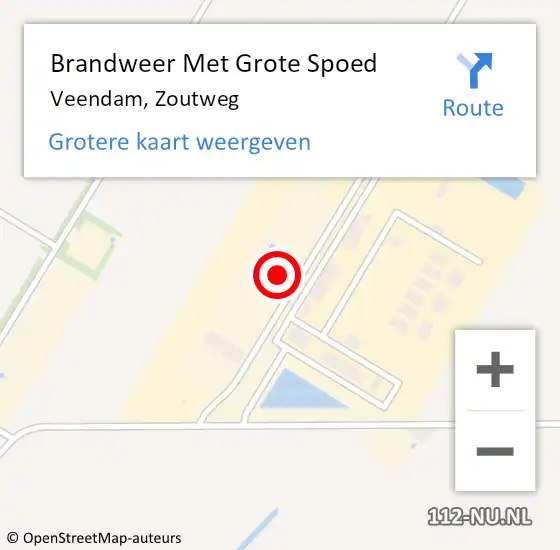 Locatie op kaart van de 112 melding: Brandweer Met Grote Spoed Naar Veendam, Zoutweg op 9 juli 2024 15:28