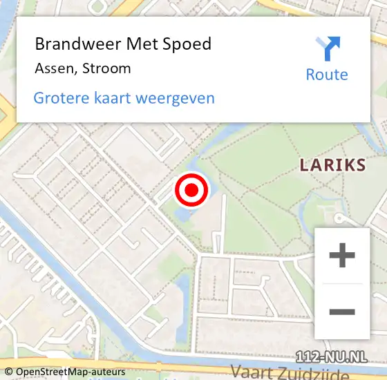 Locatie op kaart van de 112 melding: Brandweer Met Spoed Naar Assen, Stroom op 9 juli 2024 15:49