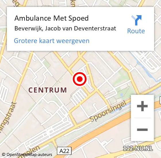 Locatie op kaart van de 112 melding: Ambulance Met Spoed Naar Beverwijk, Jacob van Deventerstraat op 9 juli 2024 16:52