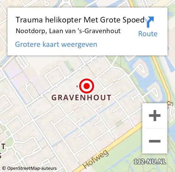 Locatie op kaart van de 112 melding: Trauma helikopter Met Grote Spoed Naar Nootdorp, Laan van 's-Gravenhout op 9 juli 2024 17:13