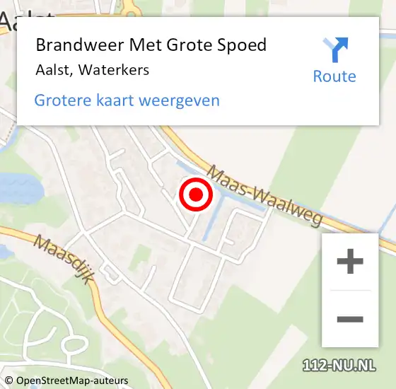 Locatie op kaart van de 112 melding: Brandweer Met Grote Spoed Naar Aalst, Waterkers op 9 juli 2024 17:14