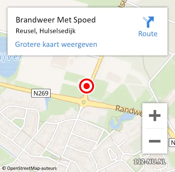 Locatie op kaart van de 112 melding: Brandweer Met Spoed Naar Reusel, Hulselsedijk op 9 juli 2024 17:55