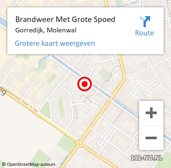 Locatie op kaart van de 112 melding: Brandweer Met Grote Spoed Naar Gorredijk, Molenwal op 9 juli 2024 18:14