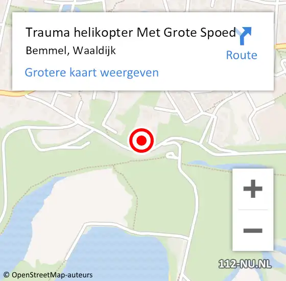 Locatie op kaart van de 112 melding: Trauma helikopter Met Grote Spoed Naar Bemmel, Waaldijk op 9 juli 2024 18:24