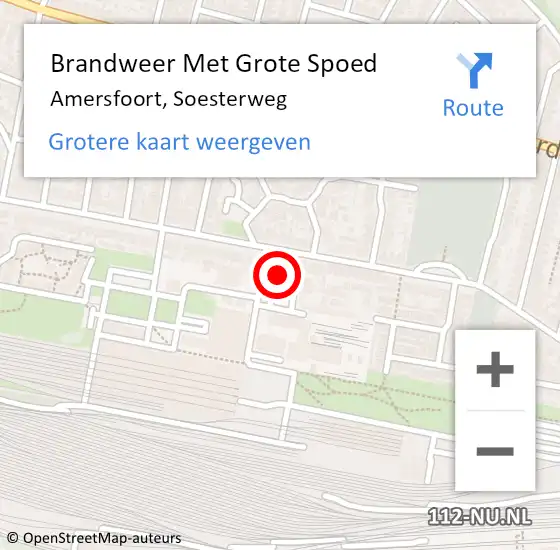 Locatie op kaart van de 112 melding: Brandweer Met Grote Spoed Naar Amersfoort, Soesterweg op 9 juli 2024 18:44