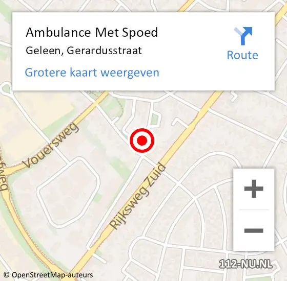 Locatie op kaart van de 112 melding: Ambulance Met Spoed Naar Geleen, Gerardusstraat op 12 oktober 2014 14:23